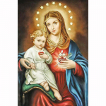 5D DIY Teemantmaal Full Drill Virgin & Child Rhinestone ristpiste komplektid k&auml;sitsi valmistatud tikkimine K&auml;sit&ouml;&ouml; lastele 20X30CM