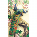 5D isetehtud teemantmaaling paabulind teemanttikandid ristpistes kodukaunistus K&auml;sitsi valmistatud kingitused Round 20x30cm