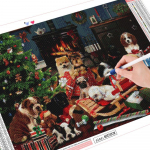 Teemantmaali j&otilde;ulukomplekt t&auml;isruudukujuline &uuml;mmargune teemanttikandid koer mosaiik looma kodukaunistus uusaasta kingitus Full Round (20X30CM)