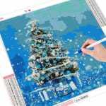 5D Teemanttikandid J&otilde;ulupuu k&auml;sit&ouml;&ouml;komplekt Uus saabumine Teemantmaaling Maastikukunst Rhinestone Snow Decor koduks Full Round （30x30CM）