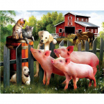 DIY Animal Dog 5D Teemantmaalimine Teemanttikandid T&auml;isringi puur Multifilm Mosaiik Rhinestone Ristpistes Sein Kodukaunistus 20X30CM punane