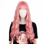 LISI HAIR 24  Pikk Sakura Roosa Parukas Bangid Vesi Laineline Parukas S&uuml;nteetilisest Fiber Parukas Naiste Pikk Parukas Naturaalsed Parukad Cosplay/Igap&auml;evane/Piduparukas