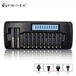 PALO mitmekordne universaalne kiire nutikas intelligentne laadija AA AAA akulaadija 1,2 V AA AAA NiMH NiCD laetava aku jaoks 12 slots charger A