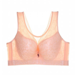 Push Up polsterdatud rinnahoidjad naistele, pitsist suures suuruses rinnahoidja Lisa kaks tassi Underwire rinnahoidja ABC Cup 75B beež