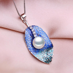 SENIKO mageveep&auml;rlitest kaelakee CZ Cubic Zirconia Fashion Geometry Cloisonne Leaf kaelakeed naistele valge