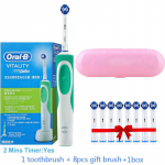 Oral B Dual Clean p&ouml;&ouml;rleva vibratsiooniga elektrilise hambaharjaga laetav Oral B hambahari 8 harjapeaga + hoiukarp