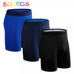 BONITOS 3tk pikad &uuml;hev&auml;rvilised meeste alusp&uuml;ksid puuvillased bokserid, mugav aluspesu meestele XL