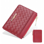 Baellerry Fashion minirahakott naistele kootud mustriga m&uuml;ndikott T&otilde;mblukuga kaardihoidja Rahakotid, kingitused 11.5*9*1cm punane