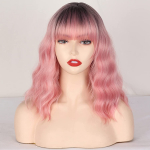 MISS WIG s&uuml;nteetilisest kiust l&uuml;hike laineline ombre sinine parukas &otilde;lgade pikkusega sinine laineline Bob parukas igap&auml;evaseks pidulikuks kandmiseks