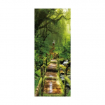 Uksekleebised Visuaalne ruum Rannakoridor Kunst Veekindel seinapaber Elutoa Magamistoa Uksetapeet PVC Isekleepuvad kleebised 77x200cm(cut 2 pcs)