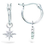 Les Tr&eacute;sors De Lily [R1722] &ndash; h&otilde;bedased k&otilde;rvar&otilde;ngad 'Une Etoile est N&eacute;e' h&otilde;bevalged (roodiumiga kaetud) - 12mm-7x7mm valge