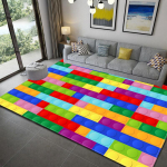 V&auml;rviline plokk-geomeetriline tr&uuml;kitud vaibavaip elutuppa magamistuppa suure pindalaga vaibad Tr&uuml;kitav p&otilde;randavaip salongimattide teipide jaoks 120cm x 160cm