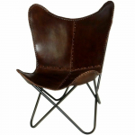 Buffalo Leather Butterfly Chair Kokkupandav Sleeper Seat Lounge Modern Accent Tool 36x29.5x29.5