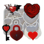 DIY Devil Angel Wing Love Rose v&otilde;tmehoidja silikoonist epoksiidist peegli vorm DIY ripatsitehete meisterdamise vorm s&otilde;brap&auml;eva kingituseks