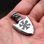Vintage Meeste Roostevabast Terasest Valknuti Ripats Kaelakee Gooti Punk P&otilde;hjamaade Viiking Vegvisiri Kaelakee Retro Totem Amulett Ehted