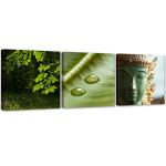 Kolmest pildist koosnev komplekt l&otilde;uendiprindiga Buddha Nature 90x30 roheline