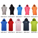 Uus unisex t&auml;iskasvanutele m&otilde;eldud rannas kiirkuivav muutuv hommikumantel p&auml;ikesekaitsekreem ja tuulekindel hommikumantel kapuutsiga rannar&auml;tik Solid color J