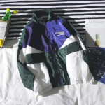 Jakk Meeste Tuulejope Kevadine Hip Hop Paar &Otilde;hukesed jakid Meestele Lahtised Suured T&otilde;mblukuga Mantel Trend Ilus krae jakid M roheline