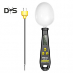 1 komplekt 2-&uuml;hes Multifunktsionaalne lusikakaaluga LCD-ekraan T&auml;pne roostevabast terasest sond Tahkete vedelate koostisosade m&otilde;&otilde;tmise skaala termomeeter must