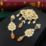 Kullav&auml;rvi mood naiste pross pruudi ehted br&auml;ndi disain oranž kristall hijab prossin&otilde;el oranž