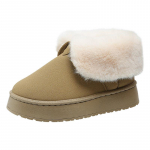 Naiste mikroseemisnahast kunstkarusnahast fliisvoodriga poolsaapad, mugavad suure tihedusega talvesaapad, hingavad soojad jalatsid libisemisvastase tallaga naistele 36 must