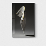 Abstraktne p&otilde;hjamaine mustvalge kaasaegne seinakunst kivist veranda kaunistus Seinapiltide maalimine koridori elutoa sisekujunduseks 20x40cm Unframed