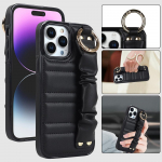 Fashion Wrinkles Randmepaela hoidja nahk&uuml;mbris iPhone 14 13 12 11 Pro Max 14 Plus XS Max X XR 8 7 Plus SE 2020 pehme p&otilde;rutuskindel tagakaas Funda jaoks iPhone 7/8/SE 2020 must