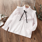 Laste Ruffle Koolis&auml;rgid T&uuml;drukutele Pluusid Valged Puuvillane Kevad-s&uuml;gis pikkade varrukatega Lasteriided teismelistele 8 10 12 13 aastat 3T