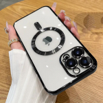 Moodne l&auml;bipaistev magnetiline juhtmevaba laadimis&uuml;mbris Magsafe'i jaoks iPhone 16 15 14 Plus 13 12 11 Pro Max Plating pehme silikoonkate For iPhone 15 Pro Max must