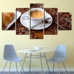 HD tr&uuml;kitud pildid seinakunst l&otilde;uendimaal 5 paneeli kohv elutuppa kohvioad kodu kaunistamine raamita 40x60cm*2 40x80cm*2 40x100cm*1 black