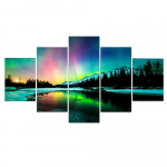 HD Print Seinakunst L&otilde;uendimaal Modulaarne Plakat 5 paneeliga V&auml;rviline Aurora Borealis raam Moodne kodukaunistus Elutoa pildid Ilma raamita 20x35cm*2 20x45cm*2 20x55cm*1