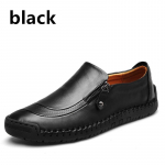 Suurus 38-48 Meeste T&otilde;mblukuga Slip-On Kingad Nahast Lamedad Loaferid Hingavad vabaajajalatsid Vabaajajalatsid 38 must