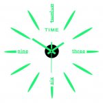 Vaikse liikumisega seinakell Dekoratiivne kauakestev praktiline helendav kell Ise tehke raamita kella kleebis igap&auml;evane kasutamine roheline