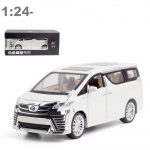 1/24 Scale Vellfire MPV Diecast automudeli m&auml;nguasi, tagasit&otilde;mmatav m&auml;nguasi koos heli ja valgusega lastele V&auml;ikelapse poistele T&uuml;drukutele Kingikogu 1/24-21.5x8.7x6.2cm valge