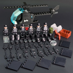 MOC &otilde;hupatrulli meeskonna ehitusplokid helikopteri h&auml;vitaja must SWAT s&otilde;javarustuse komplekt m&auml;nguasjad