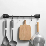 Hoidikud K&ouml;&ouml;k Valge konks riiulid Perforeerimata roostevabast terasest paks riputusvarras Seinale kinnitatav spaatliga lusikas labida riputusrest 30cm must