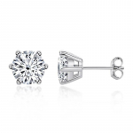 Kirin Palace D v&auml;rviline 5-8 mm Moissanite Diamond Stud Simple Six Claw K&otilde;rvar&otilde;ngad Naistele 925 Sterling H&otilde;bedane Kihluskingitus 0.5CT X 0.5CT valge