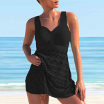 Naiste &otilde;lapaeltega ujumistrikoo must ilus seljaga ujumistrikoo prindiga Bikiinid Tankini ujumistrikoo 5XL must