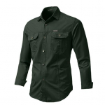 Meeste s&auml;rk, alla keeratav krae, pikkade varrukatega, n&ouml;&ouml;biga, hingav, higineeldav vabaaja meeste s&auml;rk top L khaki