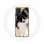 Coque pour Samsung Galaxy A13 4G / A13 4G Lite &Eacute;pagneul japonais Noir et Blanc Race de chiens