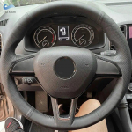 Auto roolikate Skoda Octavia Superb Fabia Citigo Roomster 2013- Rapid Karoq Kodiaq must perforeeritud nahk