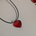 Armastuss&uuml;da Klaaskristallhelmes Armastaja T&uuml;drukule Kingitus Punane Ripats Kaelakeed Naiste kaelakee Colier femme lancuszki Choker bijoux 45cm