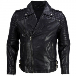 Meeste uus must nahkjakk mootorratturi Real Lambskin Biker Jacket mantel XS