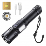 V&otilde;imas LED-taskulamp USB-taaslaetav v&auml;lklamp suumiga taktikaline latern Long Shot t&otilde;rviku latern v&auml;litingimustes matkamiseks Without Battery