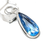 Natural Blue Topaz Gemstone Handmade 925 Sterling Silver Gift Pendant 1.89 r6p71