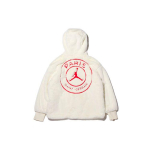 Jordan Brand Paris Saint-Germain Karusnahaga Vooderdatud Jakk Talvine Naiste Jakk Valge CQ7154-133 L