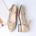 Naiste sandaalid Kevadsuvi Elegantsed keskmise kontsaga &otilde;&otilde;nesv&otilde;rgust pumbad Mustad k&otilde;rged kontsad pidulikud suured kingad 35 kuld