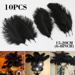 10 tk 15-20 cm jaanalinnu suled Plume Craft keskosa pulmapeo sisekujundus must