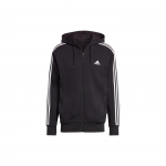 adidas Essentials Prantsuse frotee 3 triibuline kapuutsiga dressipluus t&auml;ispika lukuga Must/Valge Meeste T&auml;navariided IC0433 XXL