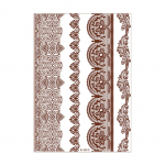 Punase pruuni pitsiga t&auml;toveeringuga kleebis Water Transfer Tattoo kleebis Veekindel kehakunsti kleebis Ajutine W339-S